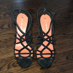 Via Spiga Black Sparkly Platforms "Promise"